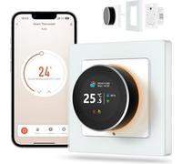 Miucda Smart Thermostat, chauffage au sol à eau, WLAN, bouton rotatif, thermostat d'ambiance, thermostat de chauffage numérique, compatible avec Alexa, Google Home