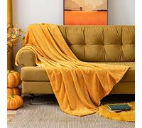 MIULEE Couverture Douce Jaune Canapé Lit 130x150cm 1Pz | Couverture Plaid Velvet Peluche Moelleuse Réversible Dou Sofa Canapé Lit Microfibre Léger Souple Chaude Douce