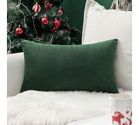 MIULEE Housse de Coussin de en Velours Décoratif Canapé Home Decor Taie d'oreiller Super Doux Decoration Maison Salon Chambre pour Canapé Clic Clac 30 x 50 cm 12"x20",1 pièce Vert Foncé