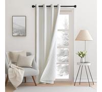 MIULEE Lot de 1 Rideau Thermique Occultant Oeillet 132x260cm Blanc | Rideau thermique occultant doublé épais à oeillets, isolation froide pour salon et chambre