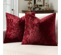 MIULEE Lot de 2 Housses de Coussin Fleur de Givre Housses de Décor pour Canapé en Velours Housses en Fausse Fourrure Douces et Pellucheuses Housses de Coussin Doudou pour Salon 50x50 cm Bordeaux