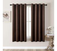 MIULEE Rideau Court Occultant Thermiques 2 Pièces 140x145 CM Petit Rideau Occultant à Oeillets, Rideaux Intérieurs Petites Fenêtres Cuisine Salon Doux et Esthétiques Marron Chocolat Rideaux Opaque