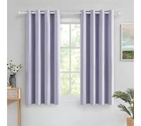 MIULEE Rideau Court Occultant Thermiques 2 Pièces 140x160 CM Petit Rideau Occultant à Oeillets, Rideaux Intérieurs Petites Fenêtres Cuisine Salon Doux et Esthétiques Violet Clair Rideaux Opaque
