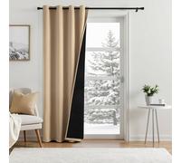MIULEE Rideau de Porte Beige Lot de 1 132x260cm Thermique Isolant Doublure | Rideau Occultant Thermique Anti Froid et Chaleur, Rideau Epais Isolant Pour Porte D'entrée Maison