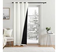 MIULEE Rideau de Porte Blanc Lot de 1 132x260cm Thermique Isolant Doublure | Rideau Occultant Thermique Anti Froid et Chaleur, Rideau Epais Isolant Pour Porte D'entrée Maison