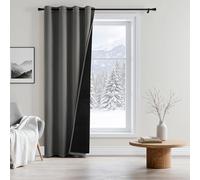 MIULEE Rideau de Porte Gris Lot de 1 132x260cm Thermique Isolant Doublure | Rideau Occultant Thermique Anti Froid et Chaleur, Rideau Epais Isolant Pour Porte D'entrée Maison