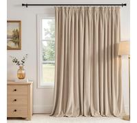 MIULEE Rideau Velours Galon Fronceur 1 pièce Beige foncé 300x245cm | Rideau en velours épais semi-occultant, isolation thermique, galon fronceur, style luxueux adapté à toutes les pièces