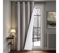 MIULEE Rideau Velours Gris 1 Pièce Double Epais Matelassée Oeillets | Rideau Occultant Thermique Isolant Anti Froid Chaleur, Adapté Pour Fenêtre et Porte D'entrée Maison