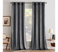 MIULEE Rideau Velours Gris Lot de 2 140x300cm Semi-Occultant Oeillets
