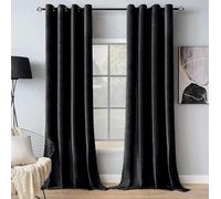 MIULEE Rideau Velours Noir Lot de 2 140x280cm Semi-Occultant Oeillets