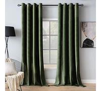 MIULEE Rideau Velours Vert Matcha Lot 2 140x260cm Semi-Occultant Oeillets