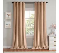 MIULEE Rideaux Velours Beige Blush 140x260 CM Lot de 2, Luxurious Doux Semi-occultant Rideau à Oeillets, Rideau Thermique Isolant Anti Chaleur Velours pour Chambre, Opaque Rideaux Salon Moderne