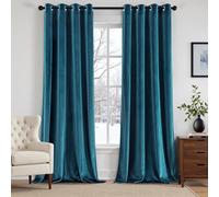 MIULEE Rideaux Velours Bleu 140x260 CM Lot de 2, Luxurious Doux Semi-occultant Rideau à Oeillets, Rideau Thermique Isolant Anti Chaleur Velours pour Chambre, Opaque Rideaux Salon Moderne