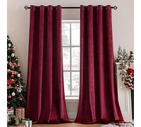 MIULEE Rideaux Velours Bordeaux 140x225 CM Lot de 2, Luxurious Doux Semi-occultant Rideau à Oeillets, Rideau Thermique Isolant Anti Chaleur Velours pour Chambre, Opaque Rideaux Salon Moderne