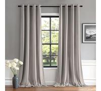 MIULEE Rideaux Velours Gris Argenté 140x280 CM Lot de 2, Luxurious Doux Semi-occultant Rideau à Oeillets, Rideau Thermique Isolant Anti Chaleur Velours pour Chambre, Opaque Rideaux Salon Moderne