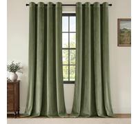 MIULEE Rideaux Velours Vert Sauge 140x300 CM Lot de 2, Luxurious Doux Semi-occultant Rideau à Oeillets, Rideau Thermique Isolant Anti Chaleur Velours pour Chambre, Opaque Rideaux Salon Moderne