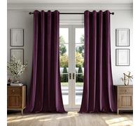 MIULEE Rideaux Velours Violet Foncé 140x225 CM Lot de 2, Luxurious Doux Semi-occultant Rideau à Oeillets, Rideau Thermique Isolant Anti Chaleur Velours pour Chambre, Opaque Rideaux Salon Moderne
