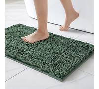 MIULEE Tapis Salle de Bain 1 Pièce Absorbant Antidérapant en Haute Hygroscopicité Fourrure Tapis d'Entrée pour la Douche Super Doux pour Chambre à Coucher Entrée de Cuisine 40x60cm Vert Matcha