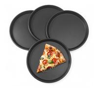 MIUUIPI Lot de 4 plaques à pizza rondes Ø 29 cm, revêtement antiadhésif, résistantes à la chaleur jusqu'à 230 °C, pour four à pizza et four, faciles à nettoyer, saines et durables