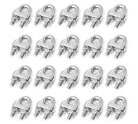 MIVIDE 20pcs Serre-Câbles M8, Serre Cable 8mm en Acier Inoxydable 304, Serre-Câble en U pour Câble Métallique