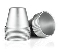 MIVIDE Lot de 20 Moules à Pâtisserie Individuels, Mini Moules à Pudding en Aluminium, Moules à Gateau Individuel à la Vapeur, Mini Moules Individuels pour la Cuisson