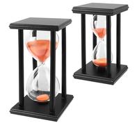 MIVIDE Sablier 30 Minutes 60 Minutes, Décoratifs Sabliers Noir Cadre en Bois, Sablier Minuterie pour Enfant, Jeux, Cuisine, Exercice, Etude
