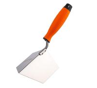 Mivos Truelle d'angle extérieure en acier inoxydable 125 x 75 mm - extérieure avec poignée souple - Spatule d'angle à 90° - MADE IN EU