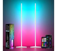 MIWATT Lampadaire d'angle blanc - Lampe d'angle LED RVB intelligente avec application et télécommande, 16 millions de couleurs et plus de 68 scènes, synchronisation musicale, réglage de la minuterie