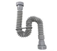 Mixabloem Kit de tuyau de vidange télescopique à double tête pour cuisine, salle de bain et lavabo - Longueur réglable de 200 à 800 mm, entrée de 45 mm, tuyau de vidange flexible en plastique gris