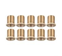 Mixabloem Lot de 10 écrous adaptateurs en aluminium pour pommeau de levier de vitesse M10 x 1,25 doré compatible avec transmission manuelle de voitures en alliage