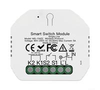 Mixabloem Module de commutateur de rideau WiFi intelligent, pour variateur d'intensité Zigbee de 1 % à 100 %, fonction minuterie pour Alexa pour Google Home, installation d'un seul fil sous tension