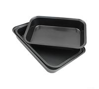 Mixabloem Moule de cuisson rectangulaire antiadhésif, en carbone avec profondeur empilable pour gâteaux et pain, plaque à rôtir résistante à la rouille, feuille facile à nettoyer (34 x 24 x 5,2 cm)