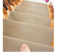 MixMest! Lot de 15 Tapis d'escalier auto-adhésif, 65x21x4 cm, Beige.