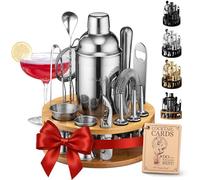 Mixology & Craft Cocktail Set 15-TLG. - Cocktail Shaker Set aus Edelstahl mit Bar Zubehör - Silber