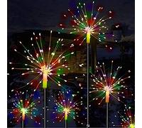 Mixtooltoys Solaire Guirlandes Lumineuses Feux d'artifice 2 Kits 90 LED Starburst Guirlandes Piles Noël Guirlandes Sapin lumineuses multicolore d'Eclairage avec interieur extérieur sans fil - Couleur