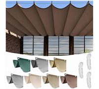 Mixtric Voile d'ombrage Vague imperméable rétractable pour pergola | Toile en polyester Oxford anti-UV pour patio, terrasse, jardin, cour et carport solution d'ombrage extérieure