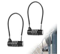 mizikuu 2 Pièces Cadenas à Combinaison 4 Chiffres, Serrure avec 17.5cm Long Câble Petit Numero Réinitialisable Cadenas Code Extérieur Résistant Aux Intempéries pour Voyage Portail Bagage Valises