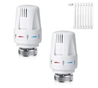 mizikuu 2 Pièces Tête Thermostatique Pour Filetage M30 x 1.5, Tête Thermostatique de Radiateur Avec Molette de Réglage Robinet Thermostatique Radiateur Convient Pour Maisons et Immeubles de Bureaux