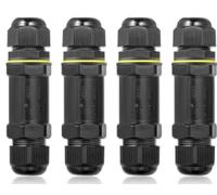 mizikuu 4PCS Connecteurs de Câbles Étanches, Boîte de jonction 5 Fils IP68 Ø4mm-Ø12mm Coupleur de Manchon Externe pour jardin, Extérieur