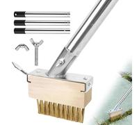 mizikuu Brosse à Mauvaises Herbes, Brosse à Désherber 2-en-1 Brosses À Joints pour Mauvaises Herbes avec 120cm Amovible Long Manche et 3cm Grattoir à Joints Enlever la Mousse Les Blocs Allées