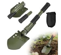 mizikuu Pelle Multifonction, Mini Pelle Pioche Pliante en Acier au Carbone 39cm Compact et Portable Pelle de Survie pour Camping, Randonnée, Jardinage, Activités de Plein Air, Vert