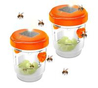 mizikuu Piege Frelon Asiatique, 2 Pièces Piege A Guepes Et Frelons Exterieur À Suspendre solaires Piege A Frelon pour Bouteille Plastique pour Jardin Balcon Piege Moustique, Mouche, Moucheron, Orange