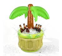 mizikuu Refroidisseur gonflable en palmier - 68 cm - Refroidisseur de boissons gonflable à remplir avec de la glace - Porte-gobelet flottant - Décoration de fête d'été pour jardin, plage, piscine