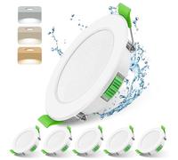 Mizlay Lot de 6 LED Spot Encastrable Trou Φ 68mm, 7W Spots de Plafond Encastre Blanc Chaud 3000K Blanc Neutre 4000K Blanc Froid 6500K Réglable, 220V IP44 pour Salle de Bain Cuisine Rond Plat