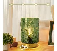 MJ PREMIER Lampe de table rechargeable, lampes tactiles, lampes de chevet, lampes en verre à intensité variable pour chambre à coucher, lampes à batterie USB, base en métal avec abat-jour en verre