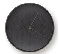 MJ01 Horloge murale Petite Janua Acier brut - Chêne verni noir - JANUA MJ01 RO SCHW LACK