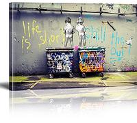 MJEDC Banksy Tableau Street Art Graffiti Toile Art Décor Impression sur Toile Tableau Décoration murale salon moderne Avec Cadre 20x30cm