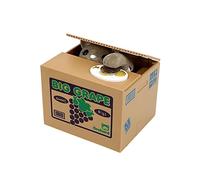 MJFVN Panda automatisé Chat/Chien Voler Tirelire boîte d'économie d'argent tirelires électroniques tirelires Enfants Cadeau décor à la Maison Mignon Ont Une Signification éducative(Big Grape)