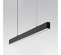 Mjsdjof 47,2 "Longue Bande de Suspension, luminaire Suspendu linéaire en métal avec Finition Noire, lustres à LED Modernes de 40 W, Lampes suspendues Simples et Modernes pour îlot de Cuisine, Salle à