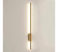 Mjsdjof Applique murale à bande métallique ultra-mince avec finition dorée, appliques murales à tube long en aluminium avec abat-jour en acrylique, applique murale à LED moderne, appliques murales lon
